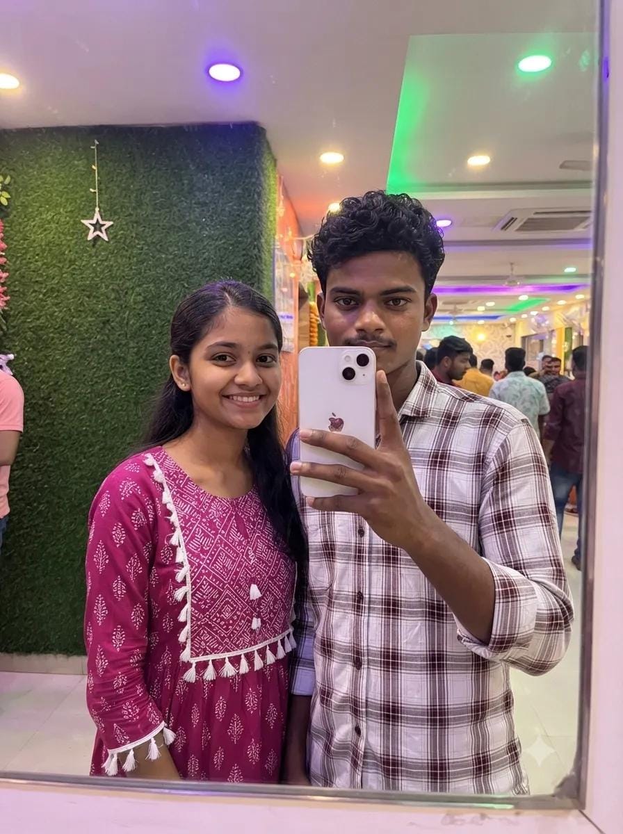 A high-quality, ultra-realistic mirror selfie...