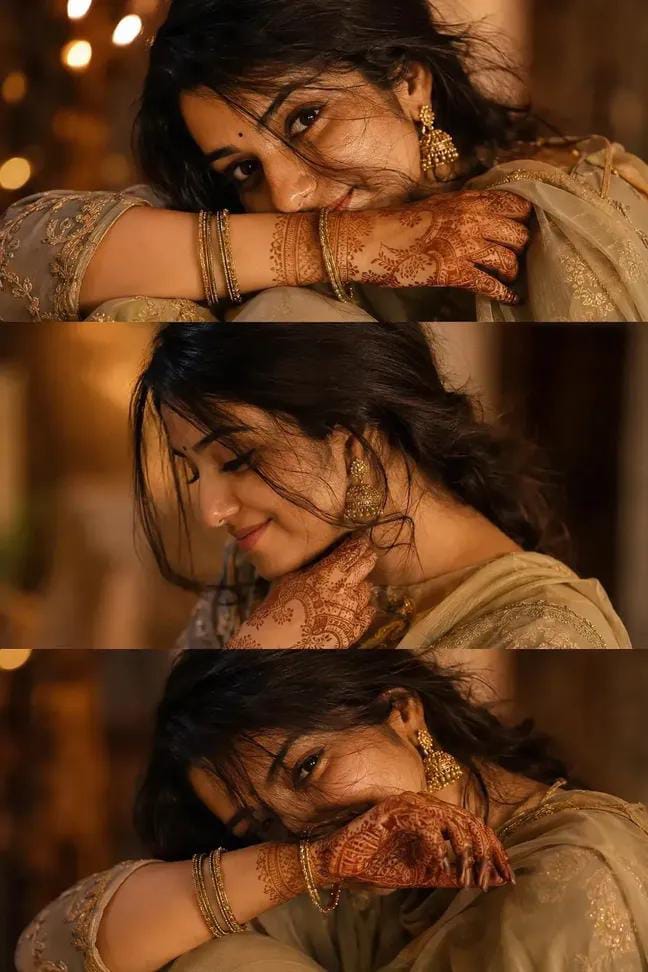 A warm-toned cinematic portrait collage of a ...
