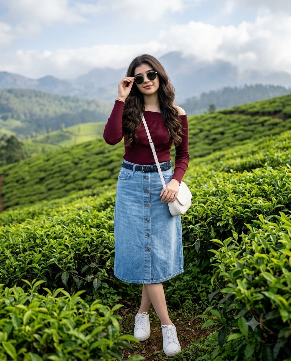 A full-length, professional outdoor portrait ...