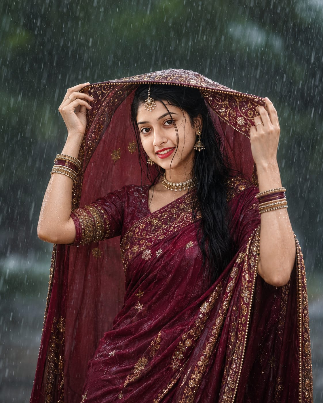 U|tra-realistic portrait of a young Indian wo...