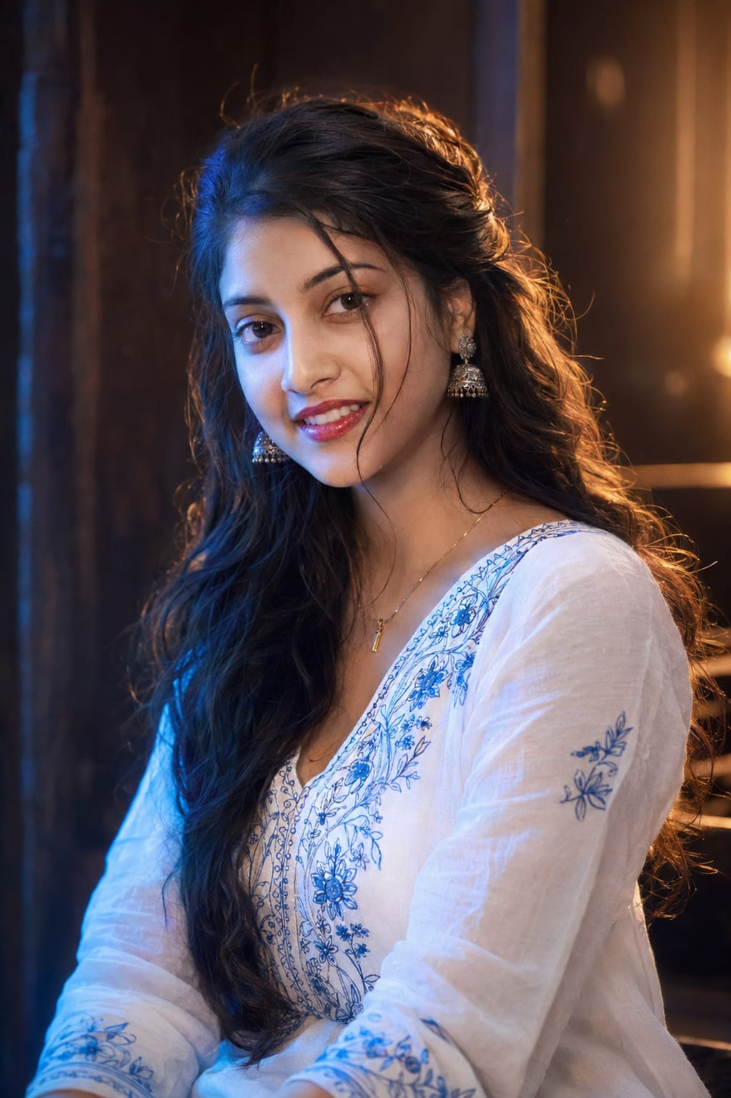 A beautiful young South Asian woman in her ea...