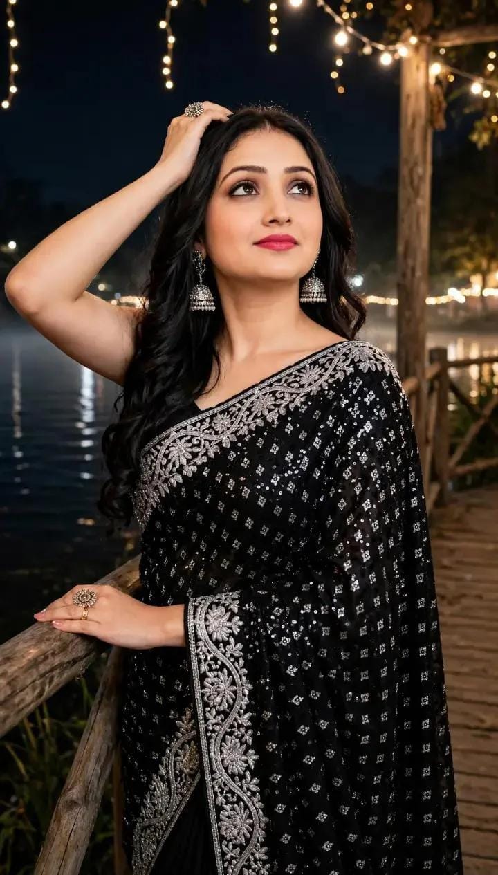 A beautiful South Asian woman with long dark ...